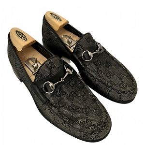 Gucci Monogram Jaquard Horsebit Loafers